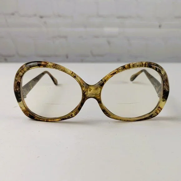 Vintage Women's Resin Swirl Oval Glasses - Picture 1 of 12